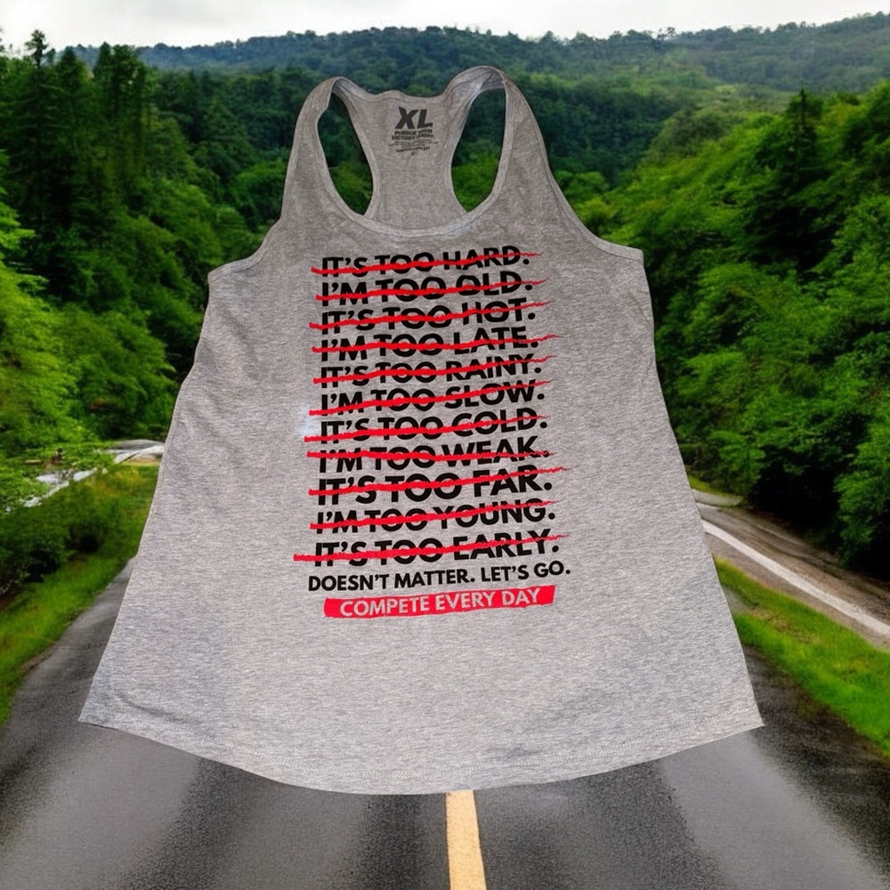 Gray Motivational Tank Top ROGUE (XL)